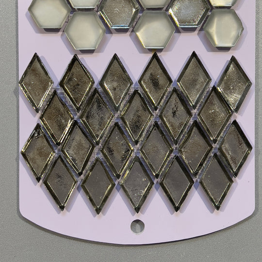 Grey mirrored look glass diamond mosaic - cadi01