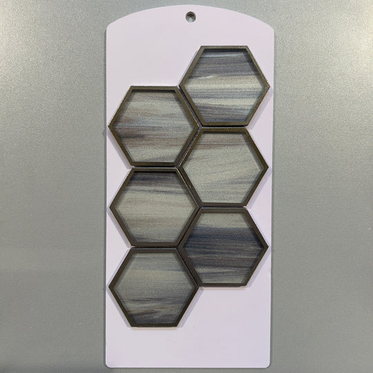 Grey mirrored look glass hexagon mosaic - cstr07