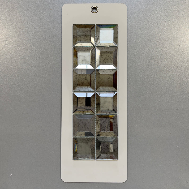 Grey mirrored look glass square mosaic - pckr115