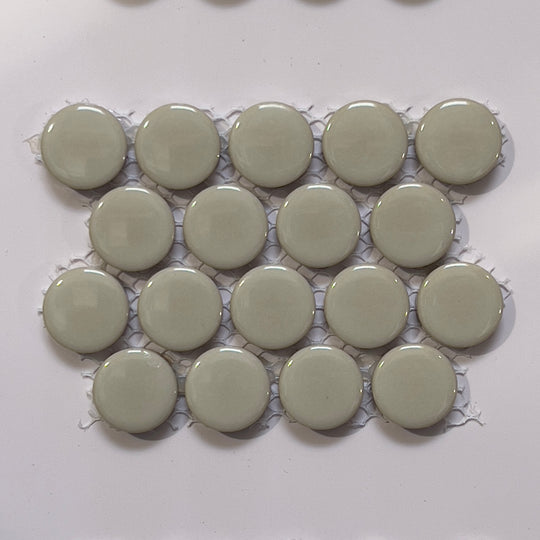 Grey porcelain peny round mosaic/pool tile - corb08grg