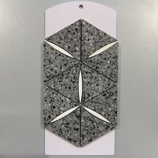 Grey terrazzo marble abstract mosaic - cvnz12st