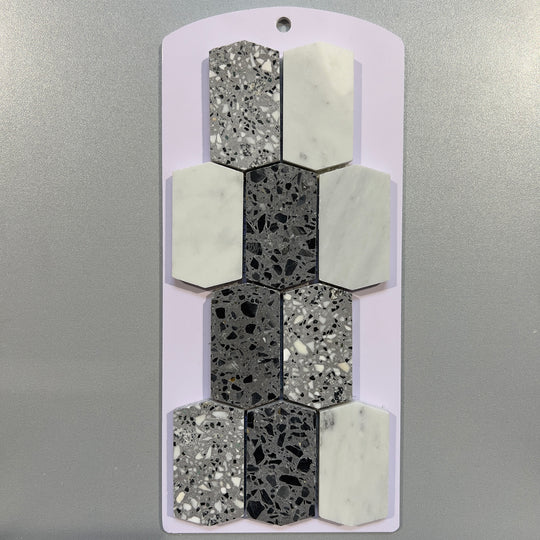 Grey terrazzo marble picket mosaic - cvnz04pk