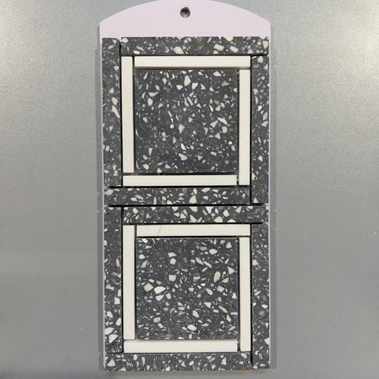 Grey terrazzo marble square mosaic - cvnz07s