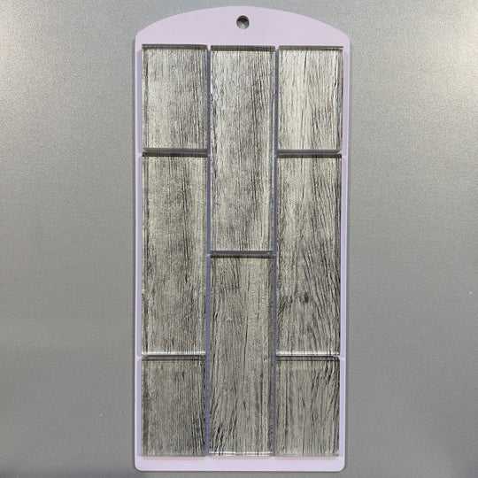 Grey wood look glass rectangle mosaic - csra03