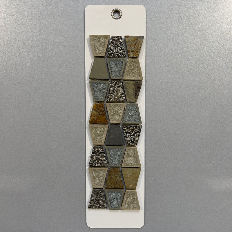 Mixed Beige Deco Porcelain and Slate Abstract Mosaic - pts931