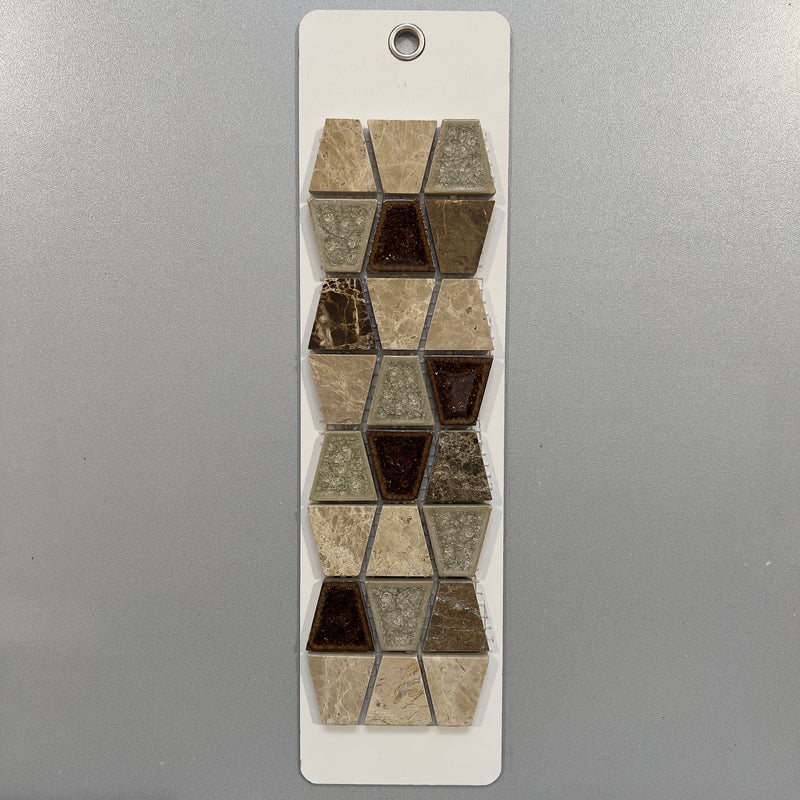 Mixed Beige Marble and Porcelain Abstract Mosaic - pts932
