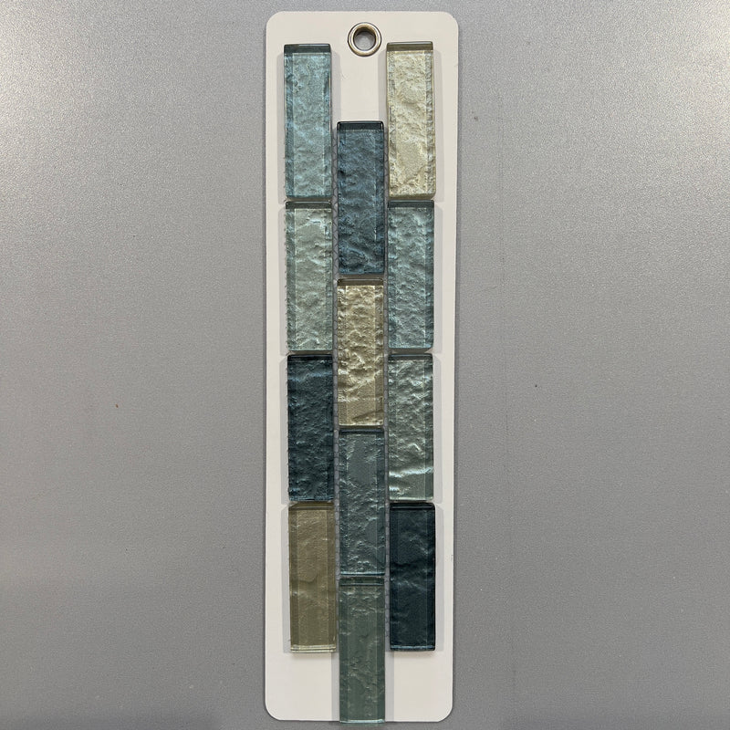 Mixed Blue Brick Look Glass Linear Mosaic/Pool Tile - pimp04