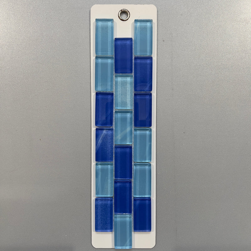 Mixed Blue Glass Linear Mosaic/Pool Tile - pges5104