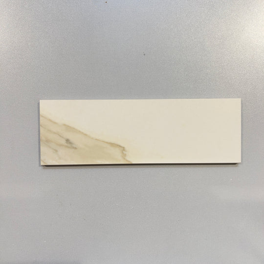 White (4x12) marble look porcelain subway tile - ostroro-n