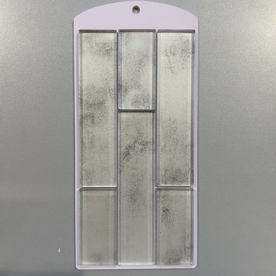 White concrete look glass rectangle mosaic - cc09