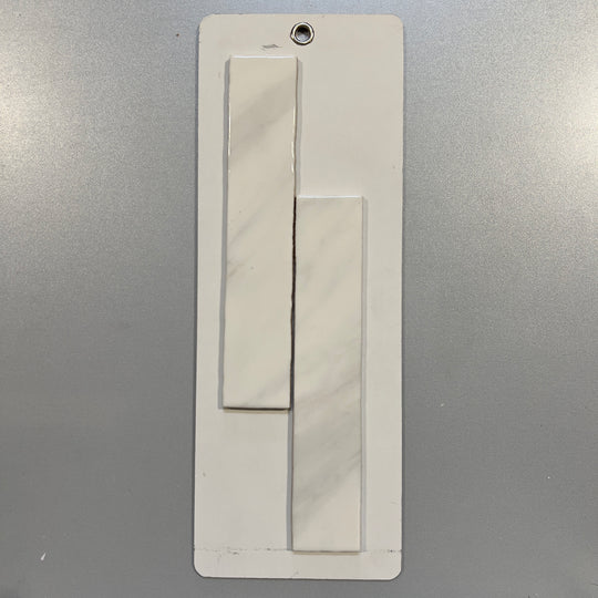 White handmade marble look ceramic subway tile - pqel1311