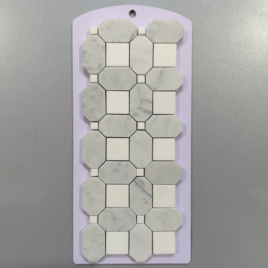 White marble abstract mosaic - cdcs10