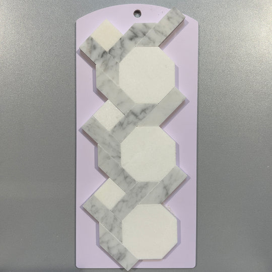 White marble abstract mosaic - cmkn05