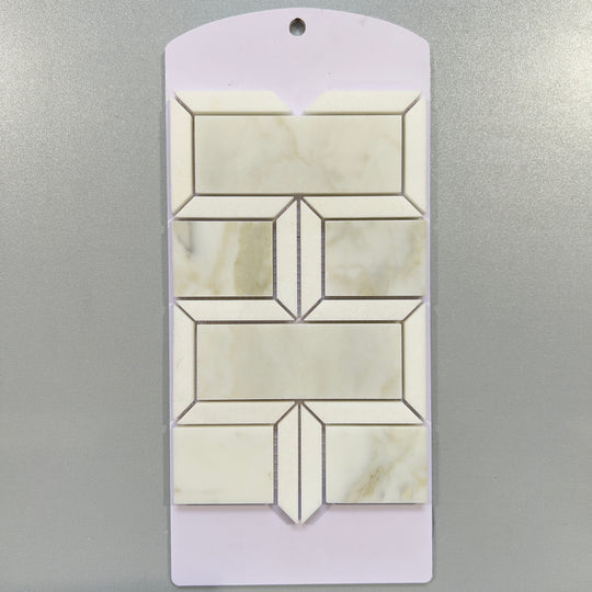 White marble abstract mosaic - ctscr06