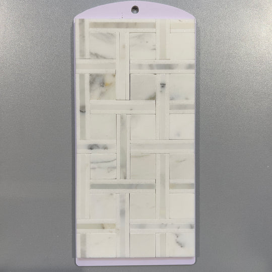 White marble basketweave mosaic - ctscs13