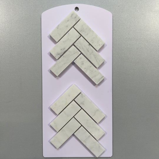 White marble herringbone mosaic - ckbh05h