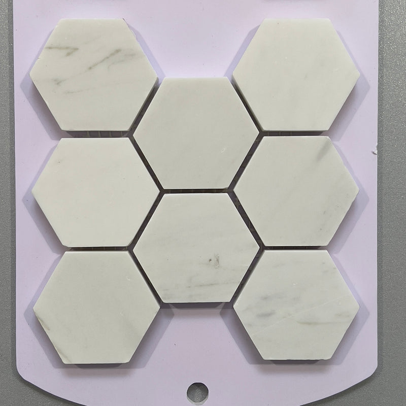 White marble hexagon mosaic - ckbg03h