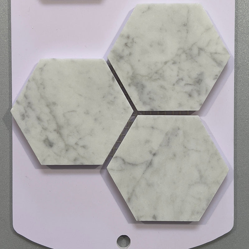 White marble hexagon mosaic - ckbg06