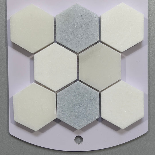 White marble hexagon mosaic - cmkn14