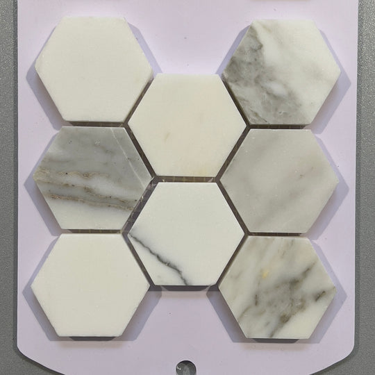 White marble hexagon mosaic - ctscg22h