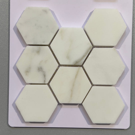 White marble hexagon mosaic - ctscg23p