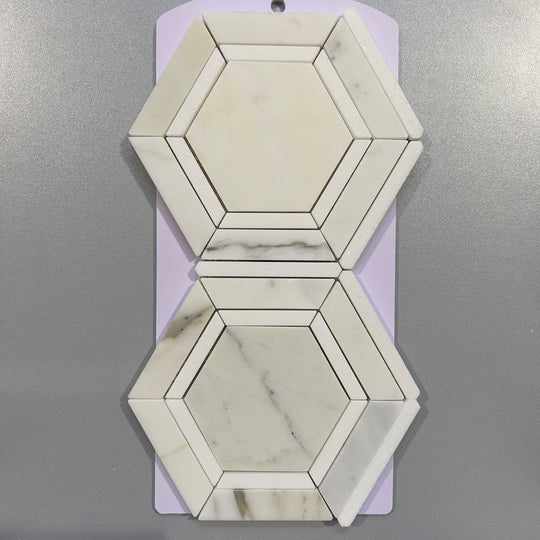 White marble hexagon mosaic - ctscg25