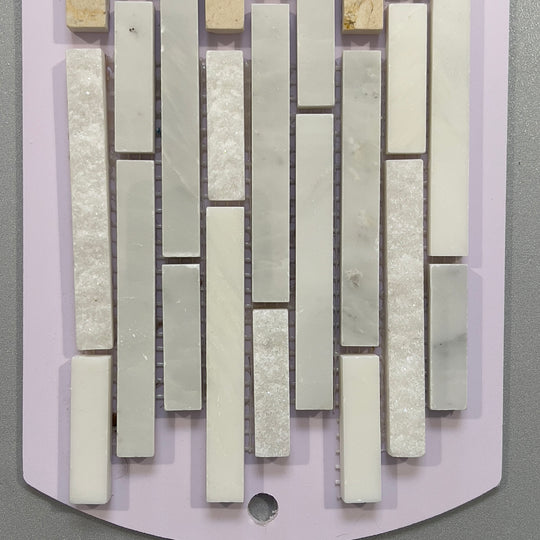 White marble linear mosaic - ckbp29