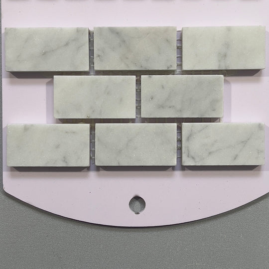 White marble linear mosaic/pool tile - ckbr03h
