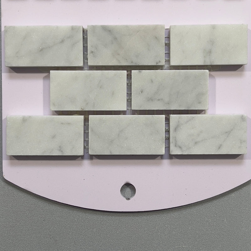 White marble linear mosaic/pool tile - ckbr03h