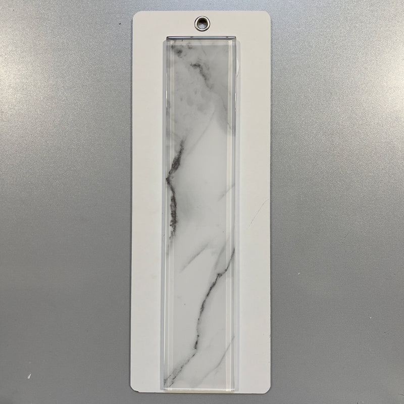 White marble look glass subway tile - pmcl2163
