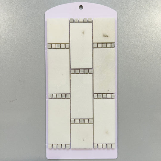 White marble rectangle mosaic - cdcr02