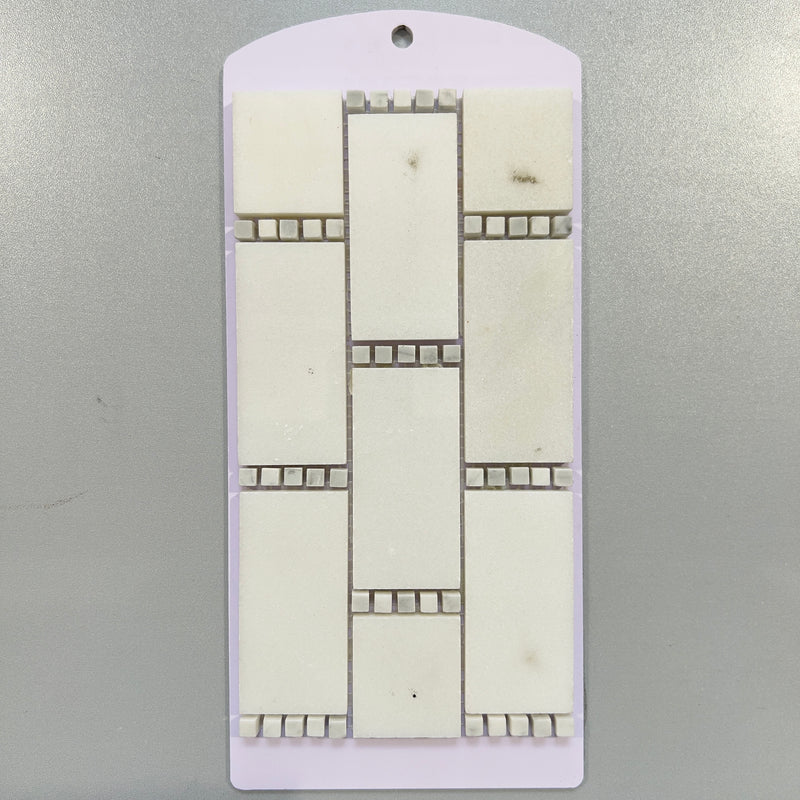 White marble rectangle mosaic - cdcr02