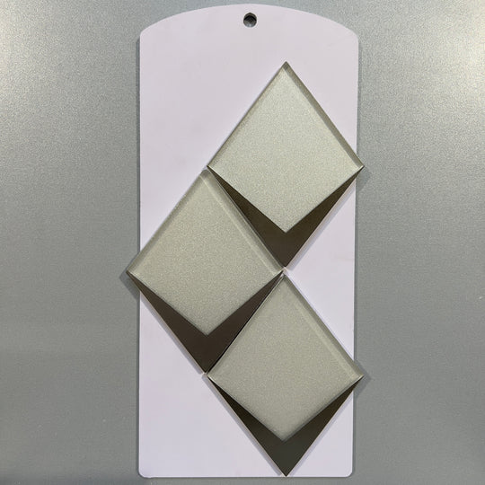 White mirrored look glass diamond mosaic - cstr01