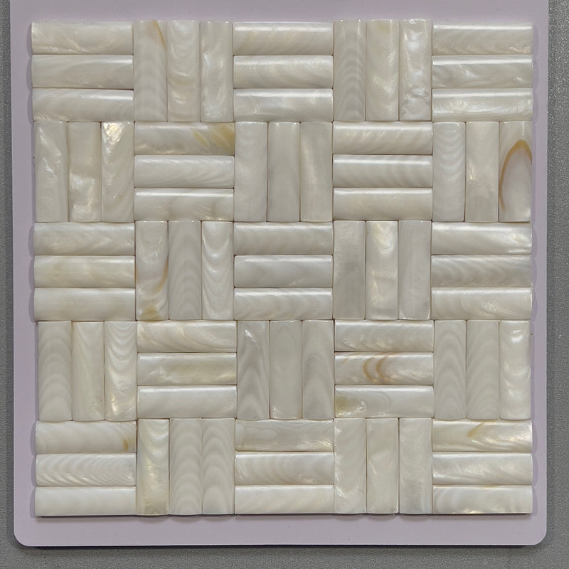White shell abstract mosaic - csme005