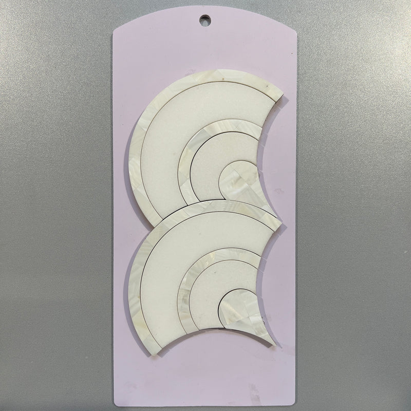 White shell marble fan mosaic - cst07