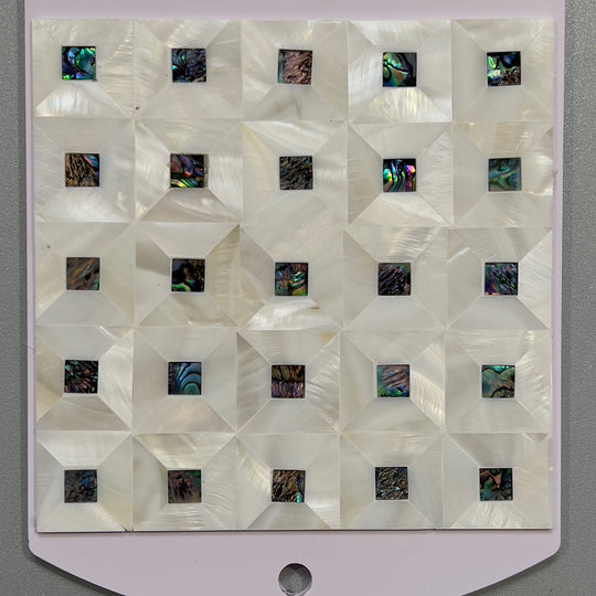 White shell square mosaic - cjws03