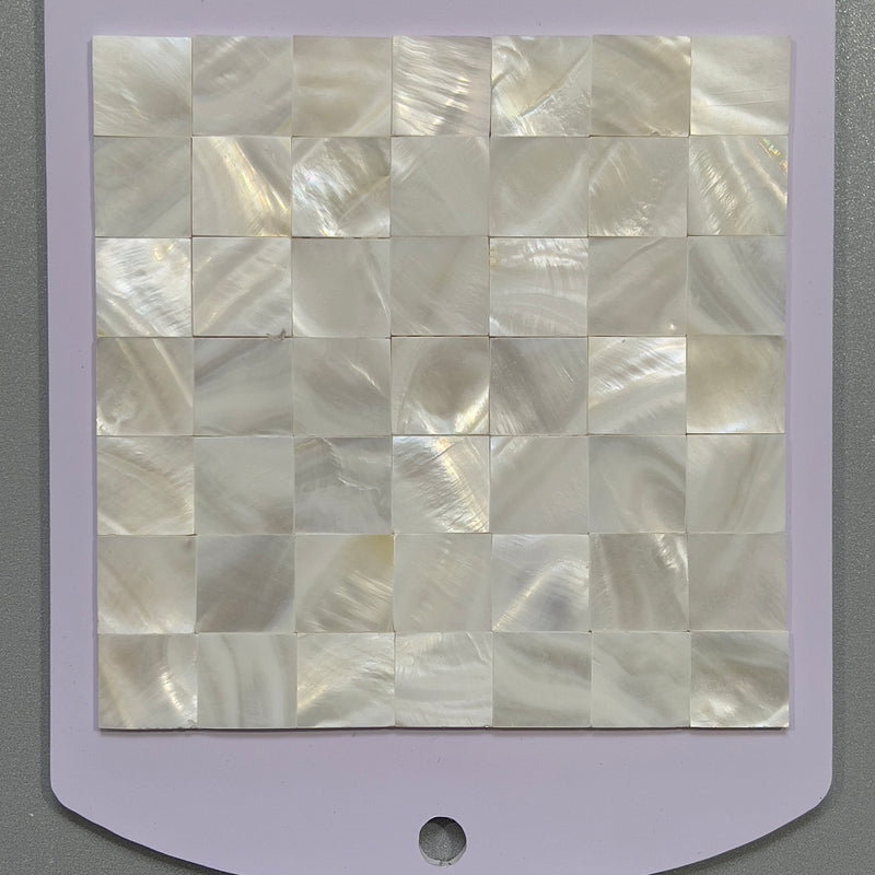 White shell square mosaic - csma009
