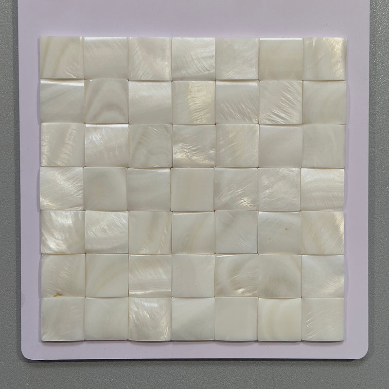 White shell square mosaic - csme006