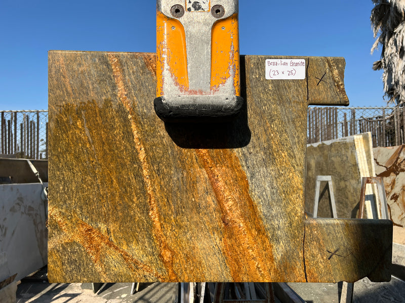 Yellow Brazilian Granite (23x25) Remnant Slab