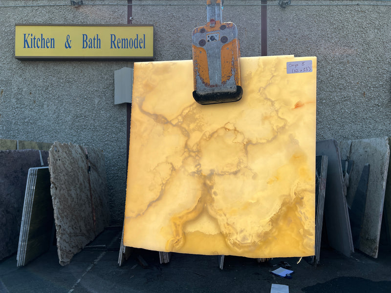 Yellow Onyx (32x33) Remnant Slab