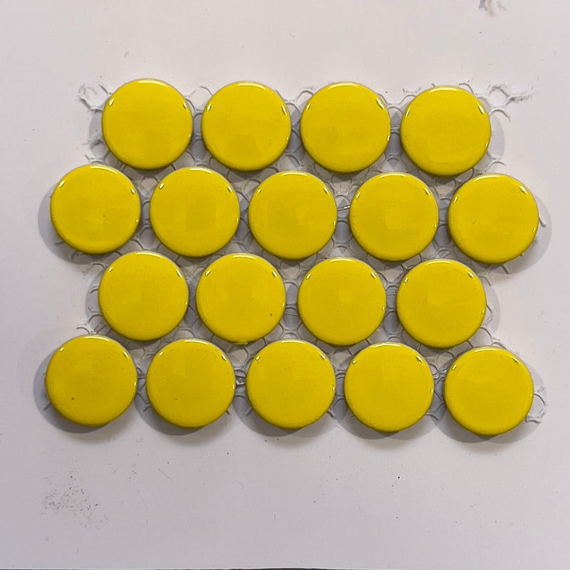 Yellow porcelain penny round mosaic/pool tile - corb018ylg