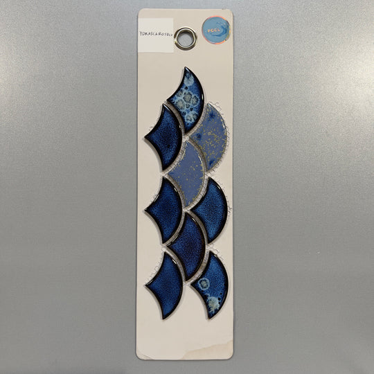 blue fan pool tile mosaic - ydrascaroyblu