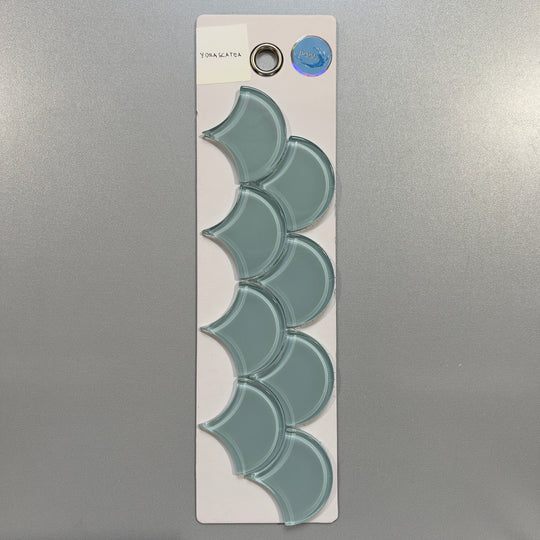blue glass fan pool tile mosaic - ydrascatea