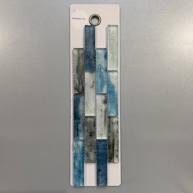 blue glass linear mosaic - yartocesta