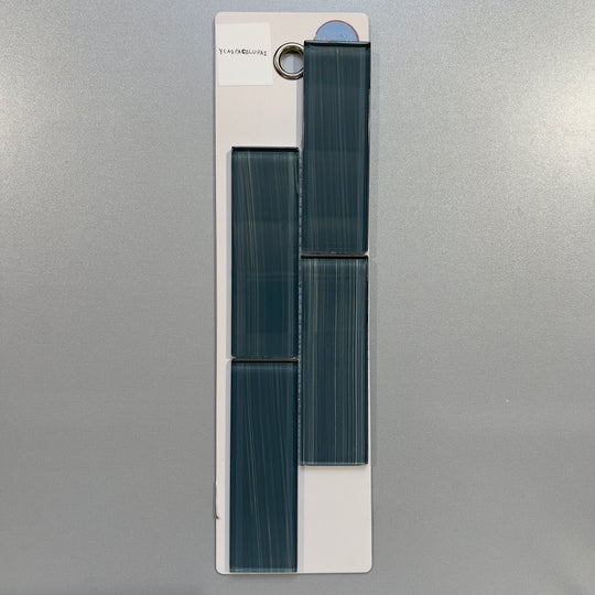 blue glass rectangle pool tile mosaic - ycaspacblupai