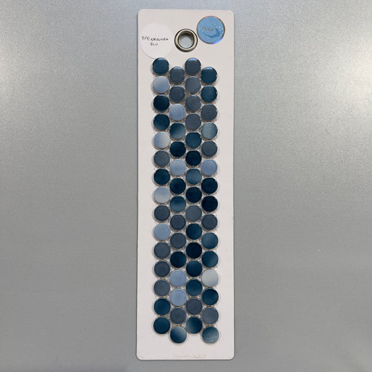 blue penny round pool tile mosaic - ypenrougrablu