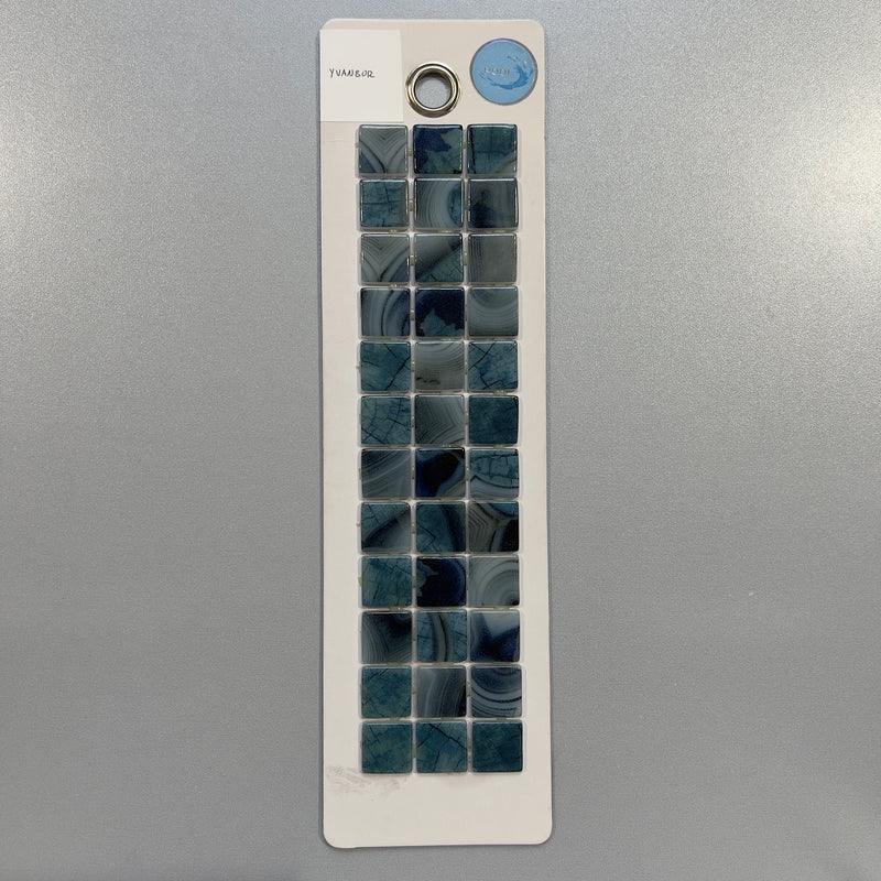 blue square pool tile mosaic - yvanbor