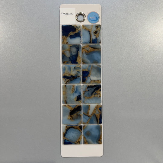 blue square pool tile mosaic - yvanpenmau