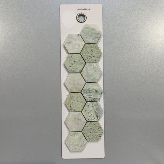 green marble hexagon mosaic - yhexgre2x2