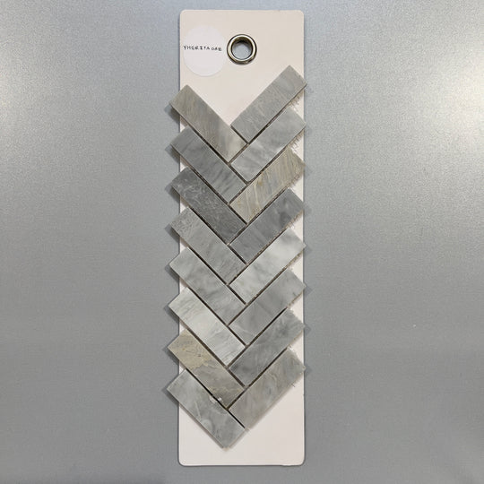 grey marble herringbone mosaic - yheritagre